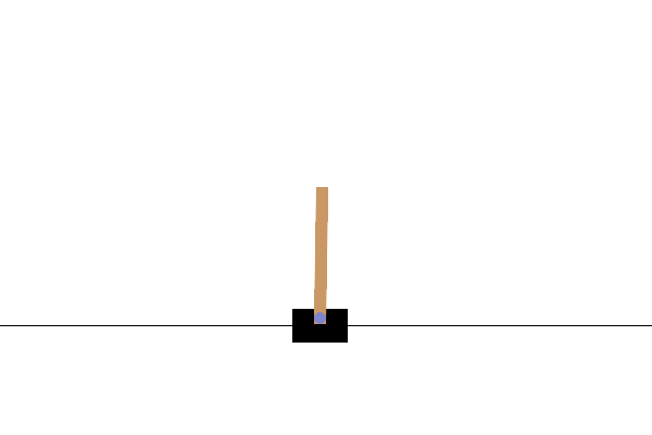 A CartPole agent balancing the pole by moving the cart left and right